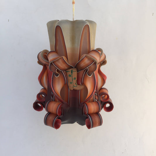 Western Theme Carved Pillar Candle