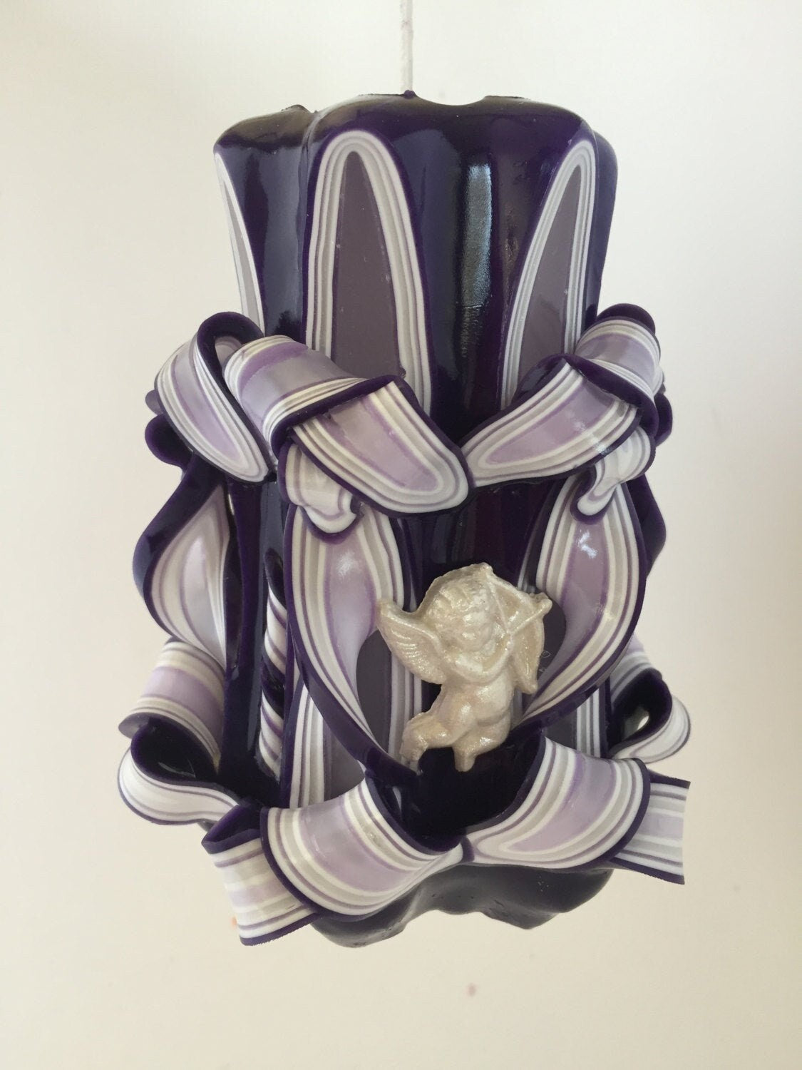 Cupid Pillar Candle - Purple