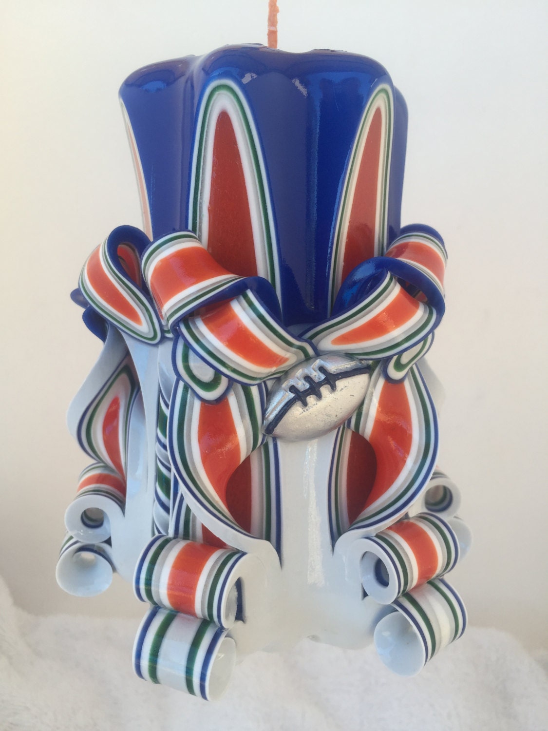 Universtity of Florida Gators Inspired Carved Pillar Candle - 5 Inch
