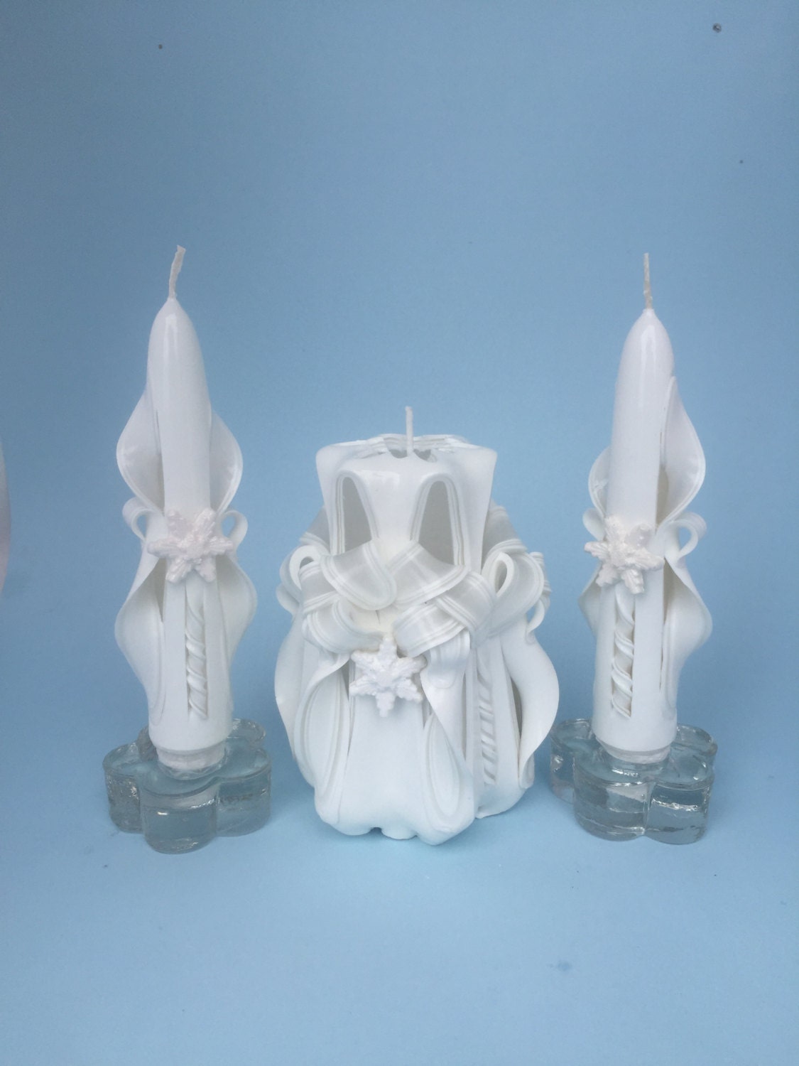 Snowflake Candle Centerpiece Set