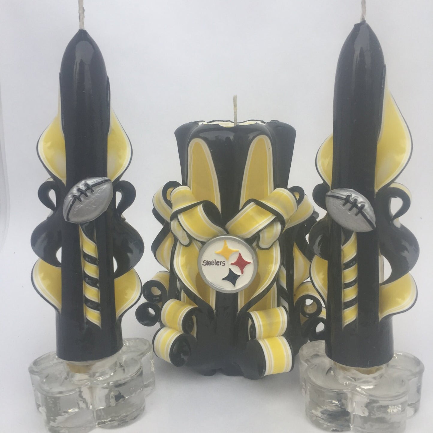 Steelers Inspired Candle Centerpiece Set