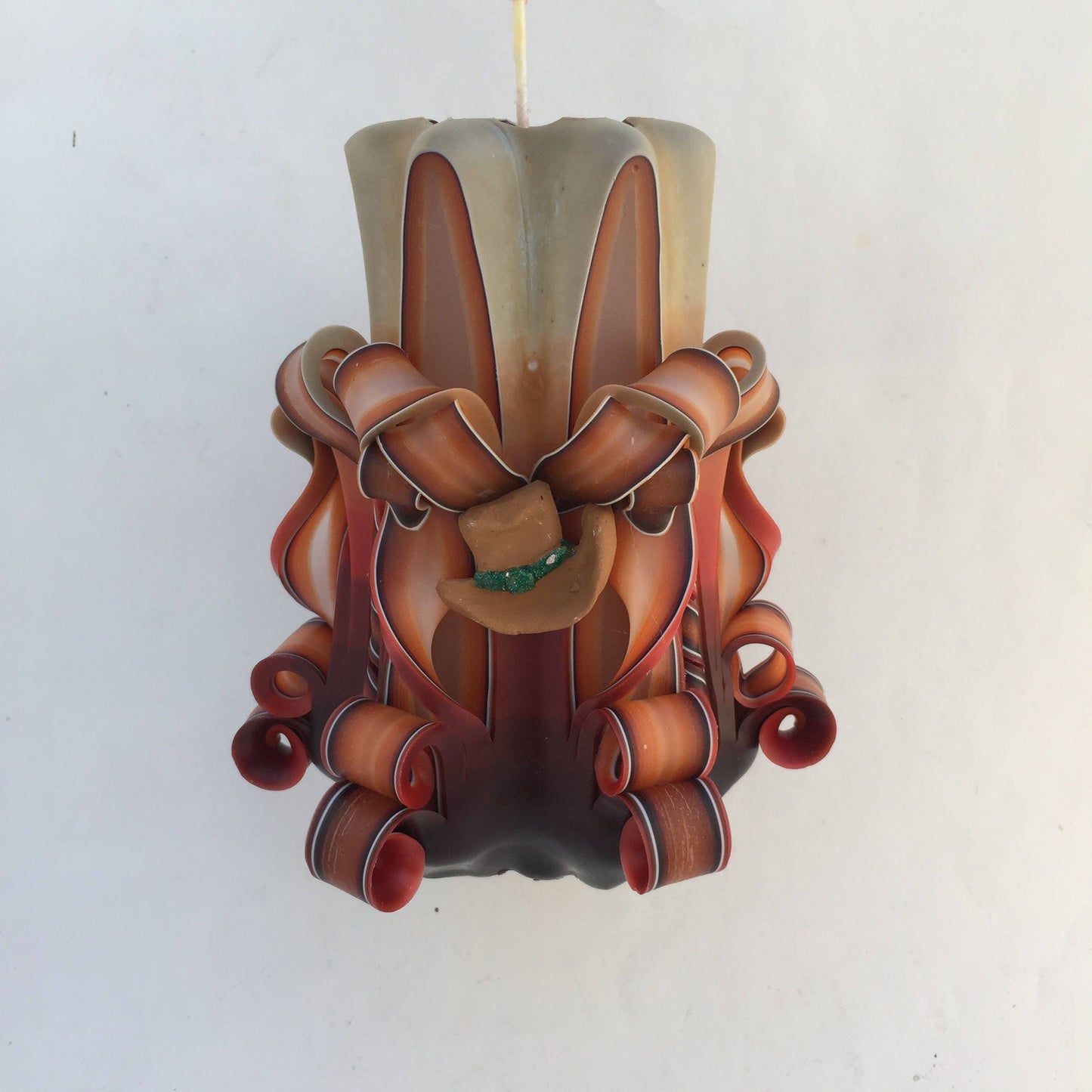 Handmade Western Theme Carved Pillar Candle - 5 Inch