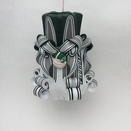 Philadelphia Eagles Inspired Carved Pillar Candle - 5 Inch