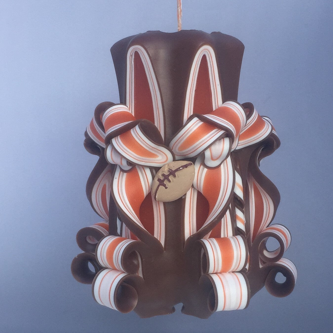 Cleveland Browns Inspired Carved Pillar Candle