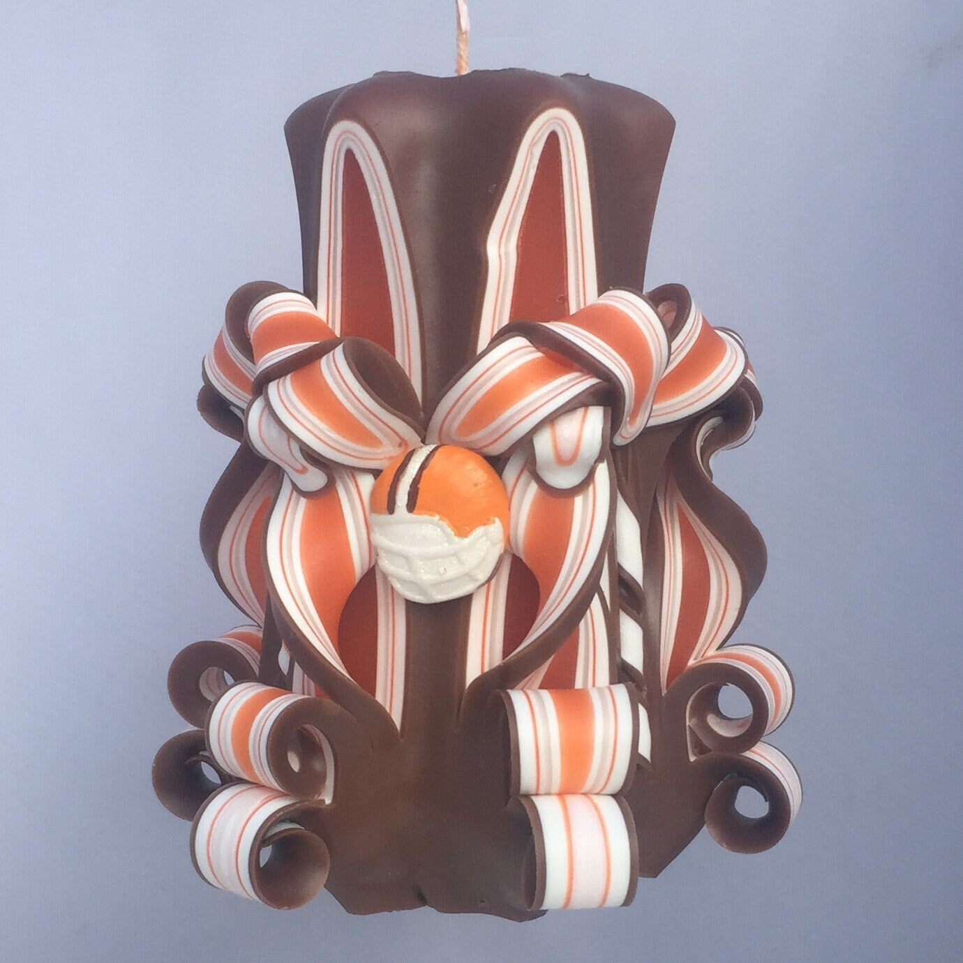 Cleveland Browns Inspired Carved Pillar Candle