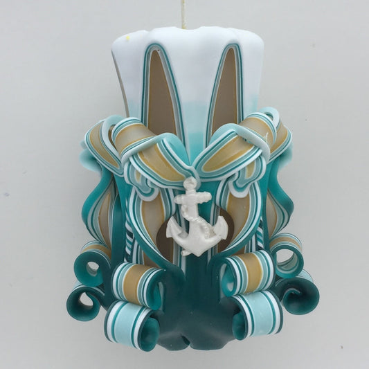 Hand-Carved Seaside Ocean Themed Candles