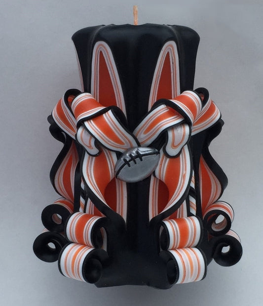 Cincinnati Bengals Inspired Carved Pillar Candle
