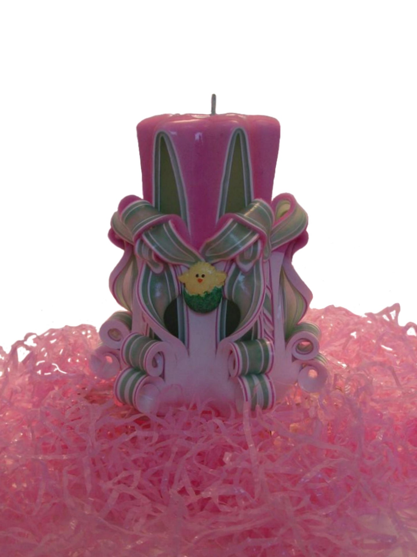 Easter Chick Carved Pillar Candle