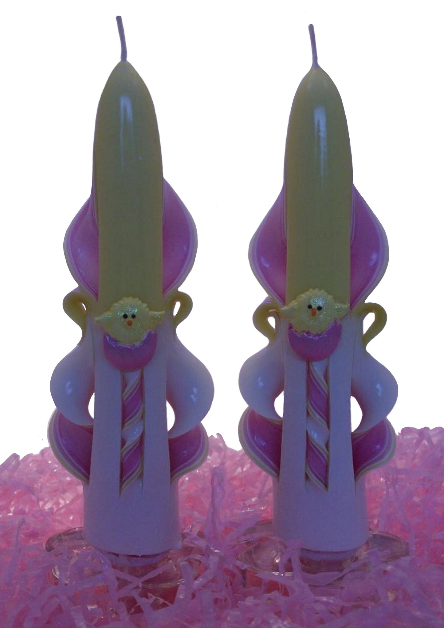 Hand-Carved Easter Chick Taper Candles