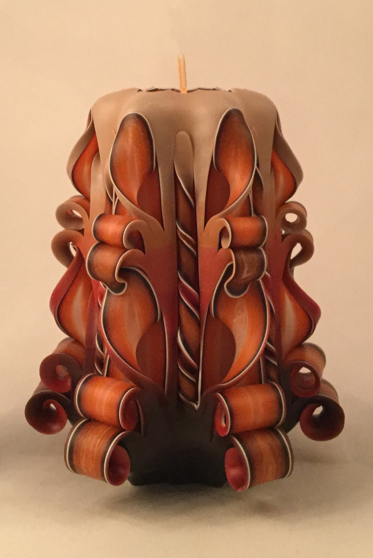 Hand-Carved Thanksgiving / Harvest Pillar Candle - 5 Inch