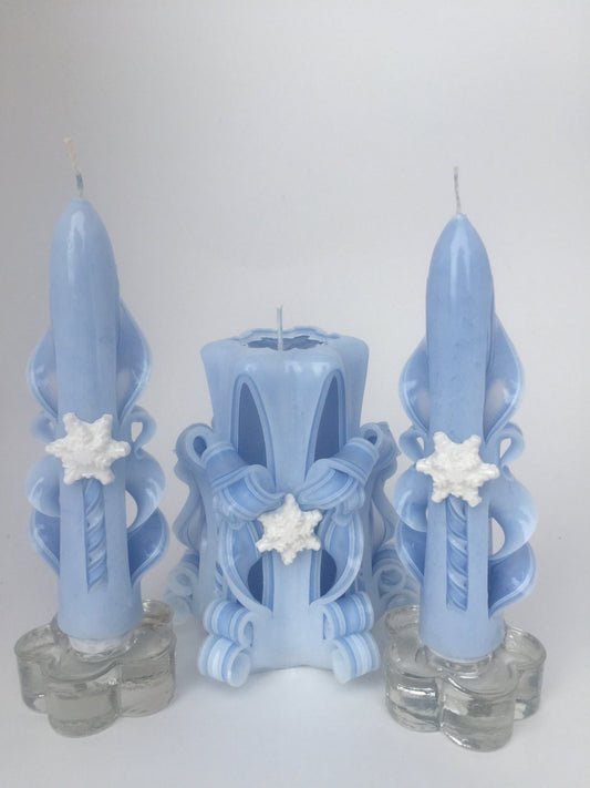 Snowflake Candle Centerpiece Set