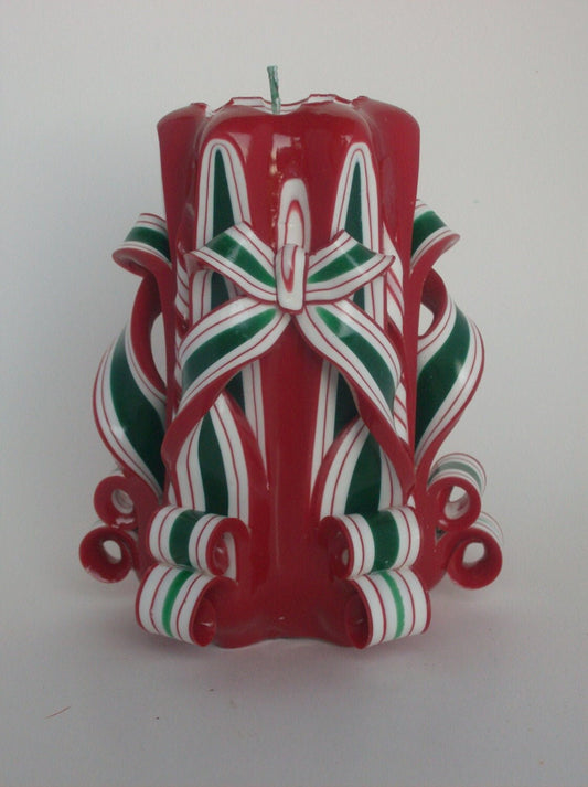 Carved Christmas Pillar Candle