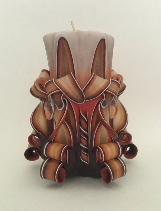 Autumn Acorn Carved Pillar Candle