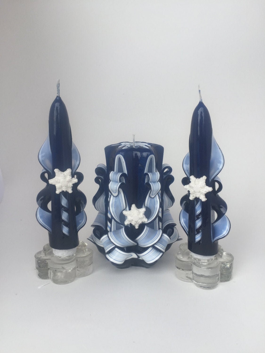 Snowflake Candle Centerpiece Set
