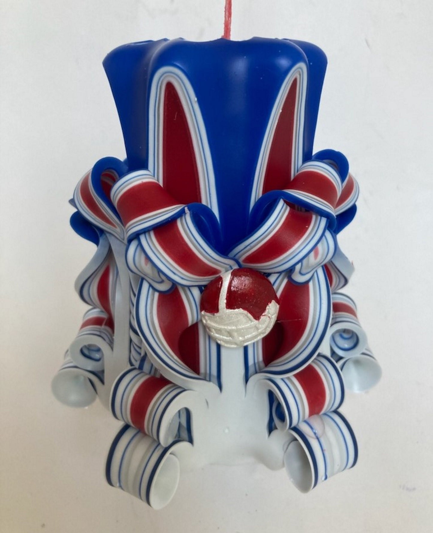 Buffalo Bills Inspired Carved Pillar Candle
