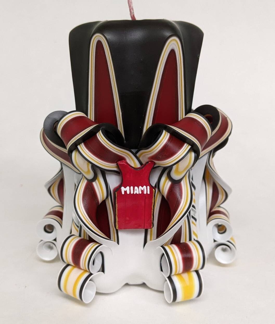 Miami Heat Inspired Carved Candle - 5 Inch