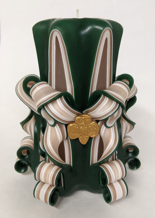Girl Scouts Inspired Carved Pillar Candle