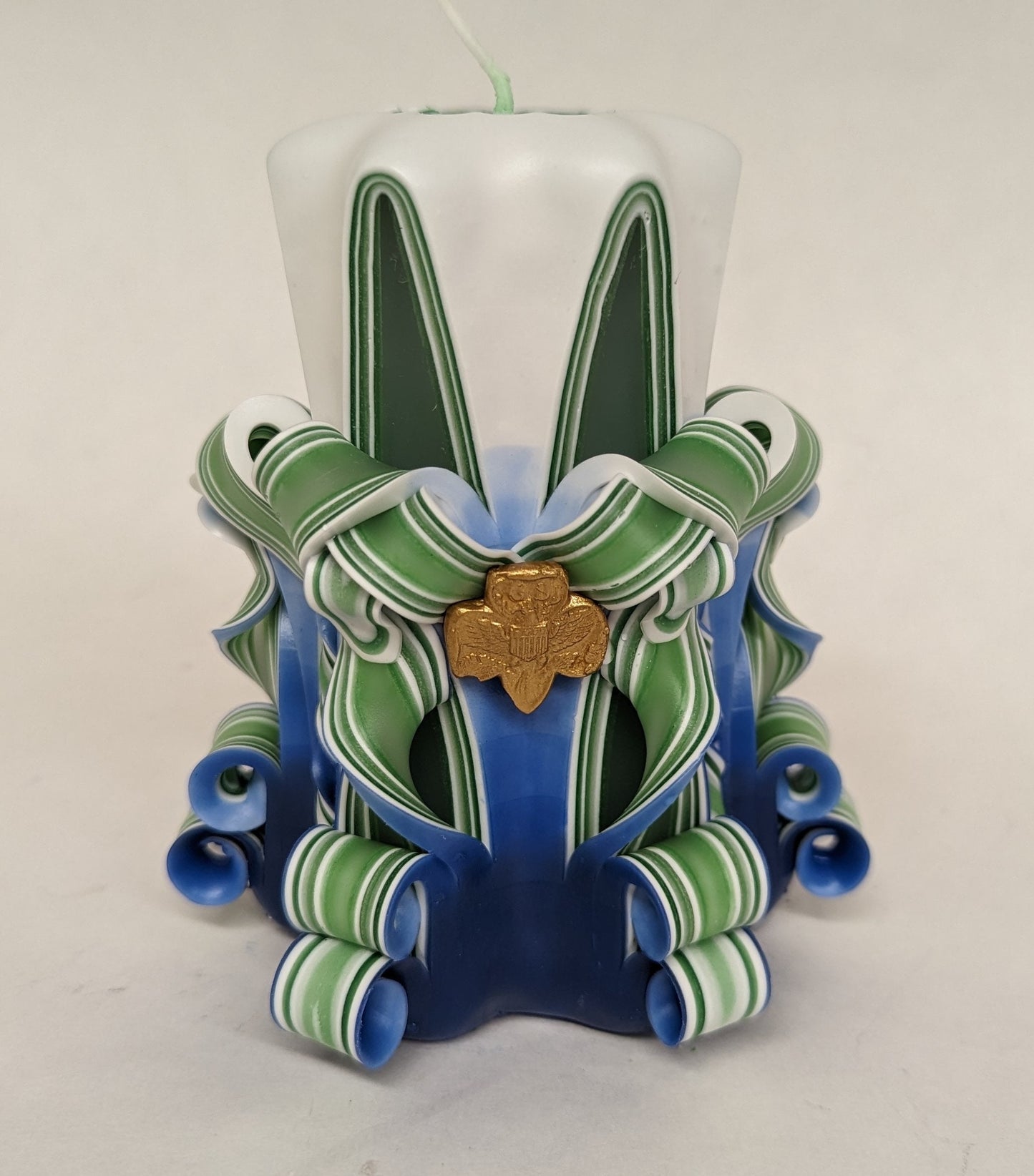 Girl Scouts Inspired Carved Pillar Candle