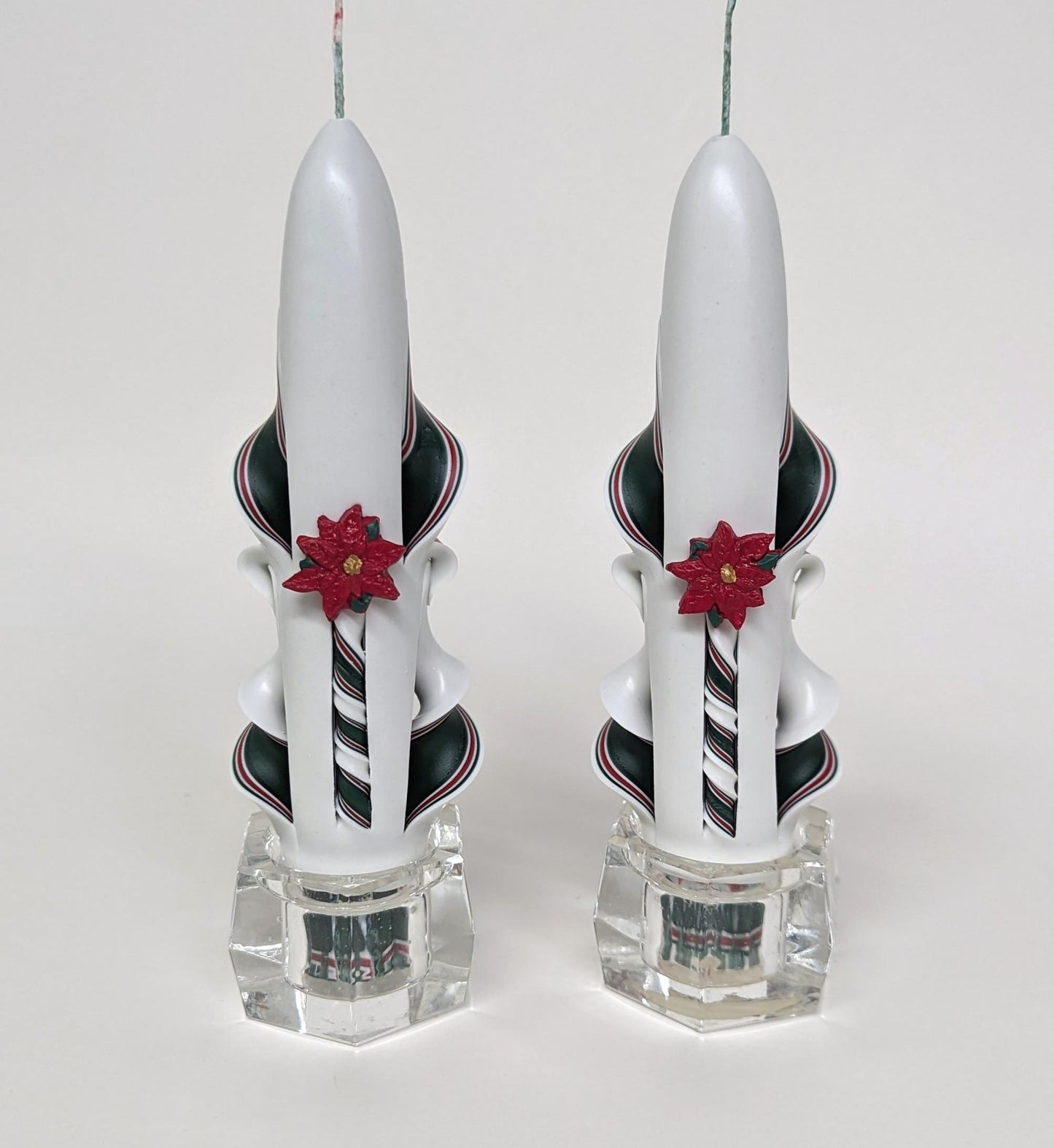 Poinsettia Christmas Candle Centerpiece Set