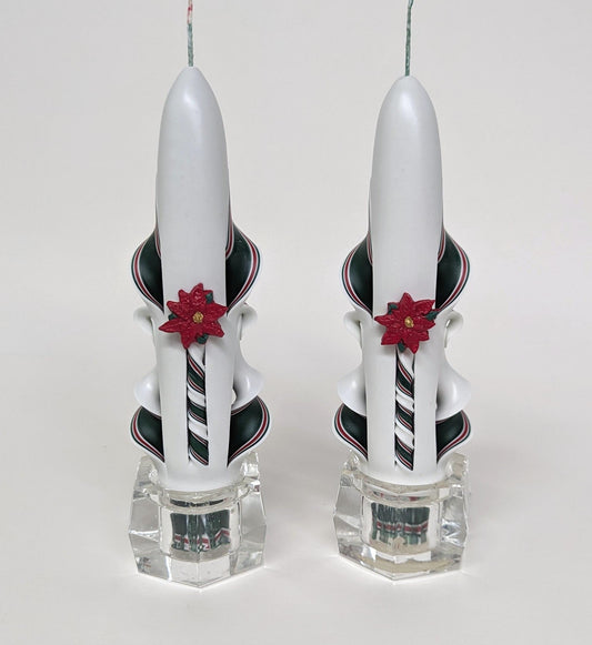 Poinsettia Christmas Candle Centerpiece Set