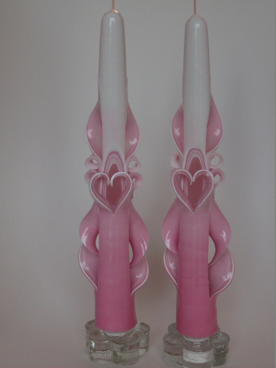 Valentine's Day Carved Heart Taper Candles