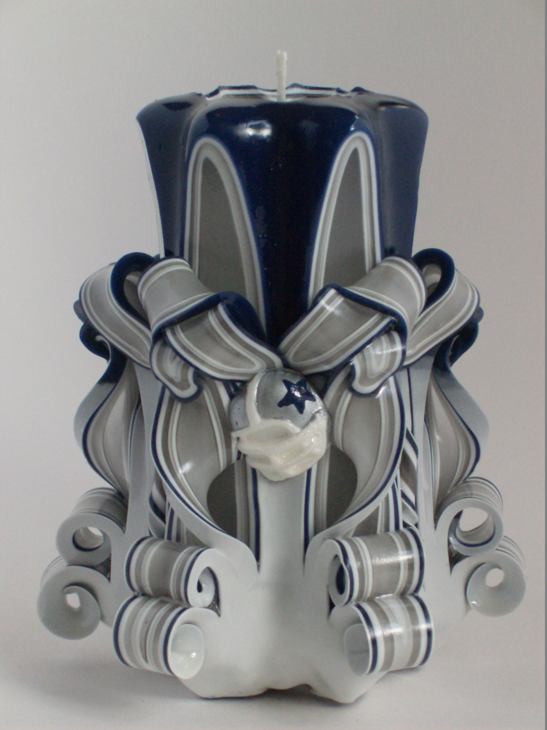 Cowboys Inspired Carved Pillar Candle