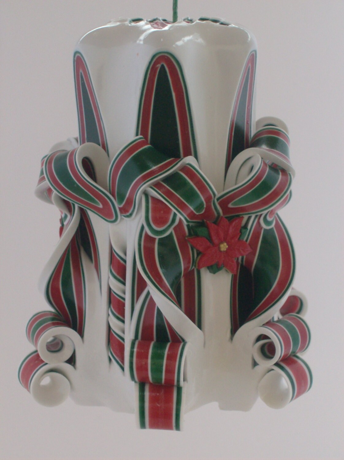 Carved Christmas Pillar Candle