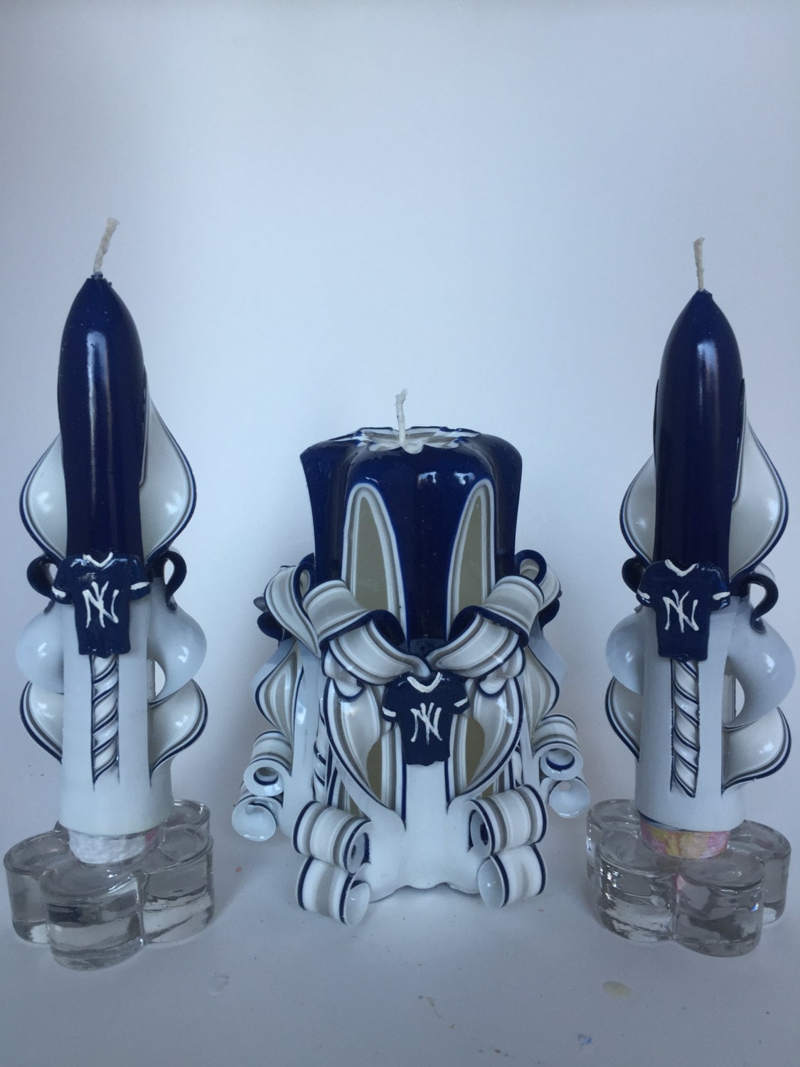 Yankees Inspired Centerpiece Candle Set