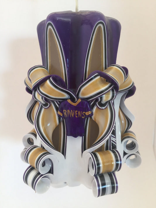 Ravens Inspired Carved Pillar Candle - - 5 Inch