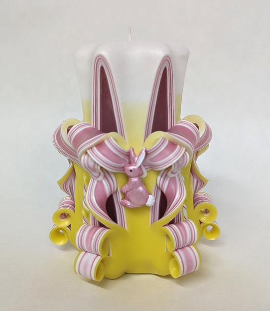 Carved Easter Bunny Pillar Candle