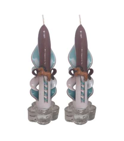 Handmade and Carved Western Theme Candle Set