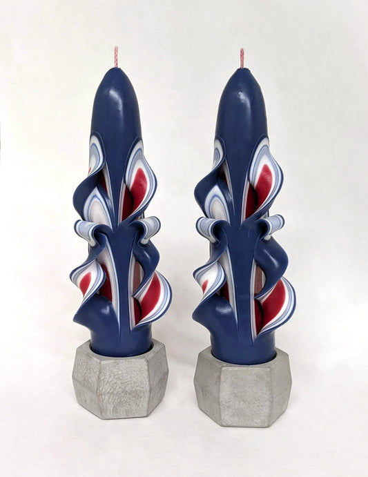 Carved Patriotic or Americana Tapers