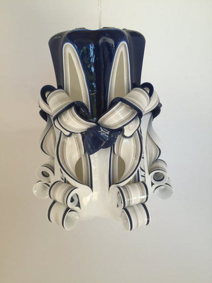 Yankees Inspired Carved Pillar Candle - 5 Inch