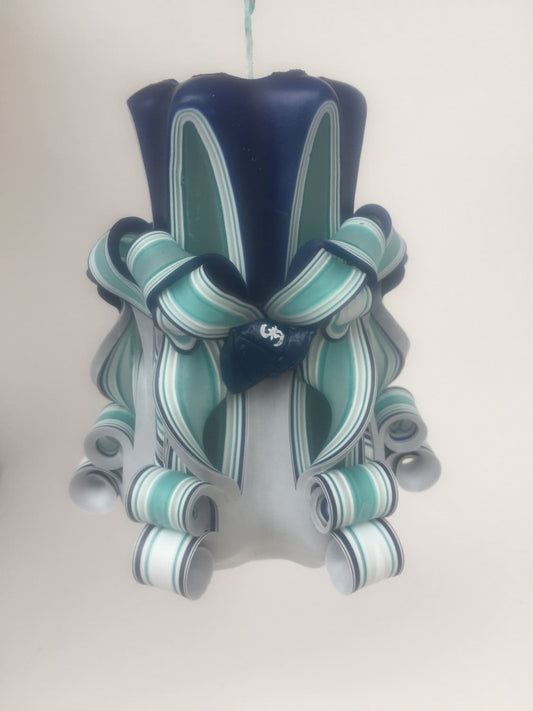 Seattle Mariners Inspired Baseball Pillar Candle - 5 Inch