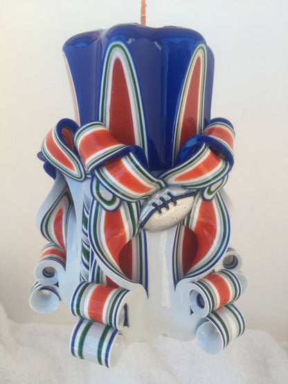 Florida Gators Inspired Carved Pillar Candle