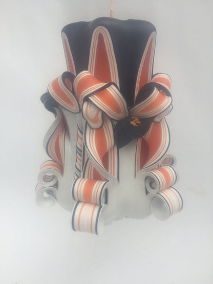 New York Mets Inspired Carved Pillar Candle - 5 Inch