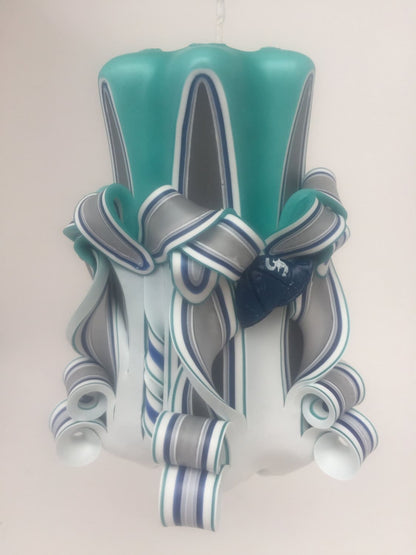 Seattle Mariners Inspired Baseball Pillar Candle - 5 Inch