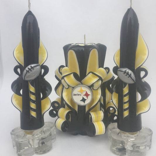 Steelers Inspired Candle Centerpiece Set