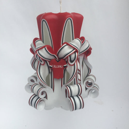 Atlanta Falcons Inspired Carved Pillar Candle