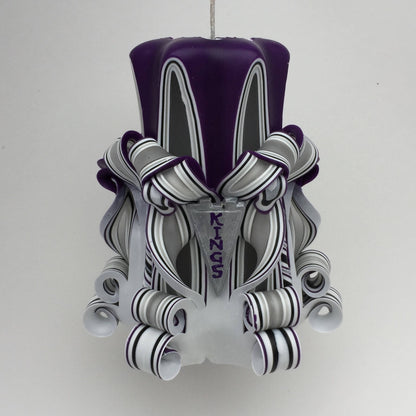 Sacramento Kings Inspired Carved Pillar Candle - 5 Inch