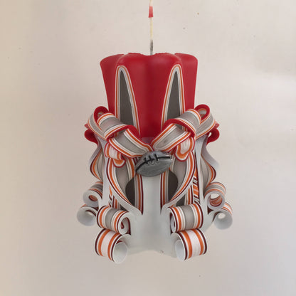 Hand-Carved Tampa Bay Buccaneers Inspired Pillar Candle - 5 Inch