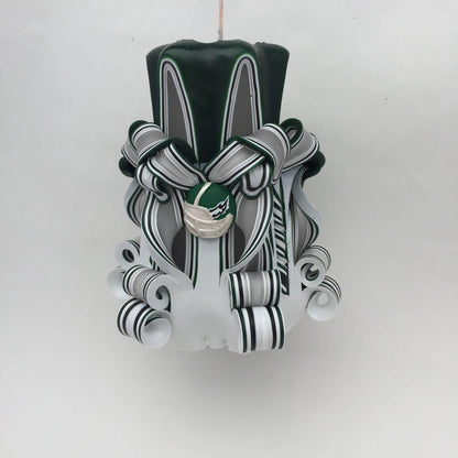 Philadelphia Eagles Inspired Carved Pillar Candle - 5 Inch