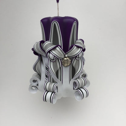Sacramento Kings Inspired Carved Pillar Candle - 5 Inch