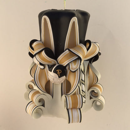 Purdue Inspired Carved Pillar Candle - 5 Inch