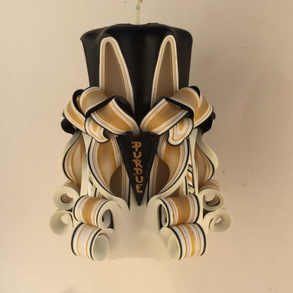 Purdue Inspired Carved Pillar Candle - 5 Inch