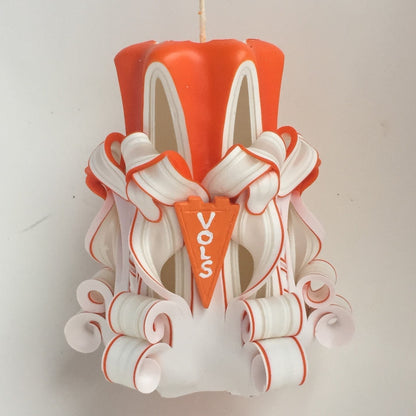 Tennessee Volunteers Inspired Carved Pillar Candle - 5 Inch