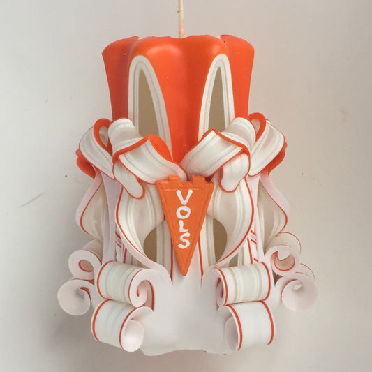 Tennessee Volunteers Inspired Carved Pillar Candle - 5 Inch