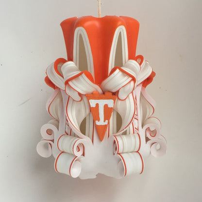 Tennessee Volunteers Inspired Carved Pillar Candle - 5 Inch