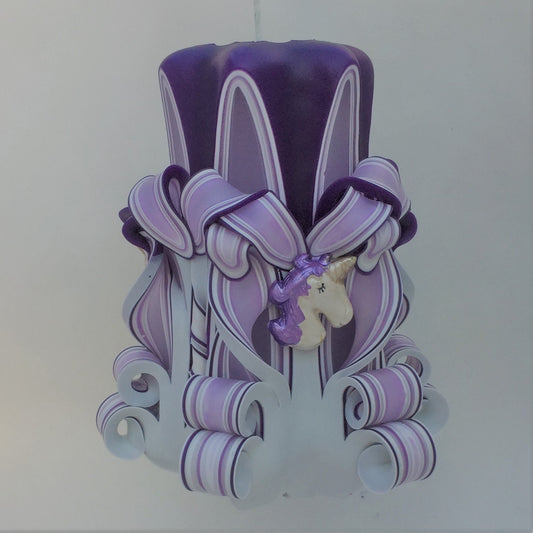 Hand-Carved Unicorn Pillar Candle - 5 Inch