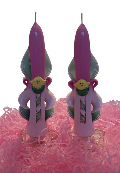 Hand-Carved Easter Chick Taper Candles